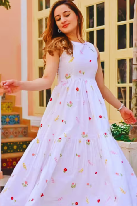 Girls Indian 100% pure cotton Anarkali kurta